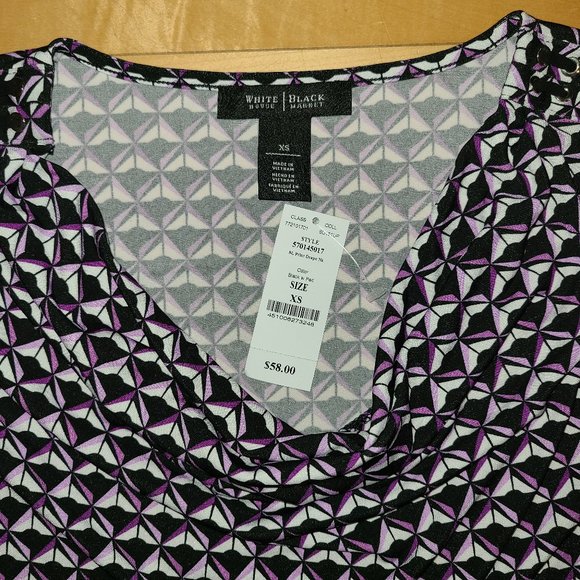 NEW NWT White House Black Market Purple Drape Top - Picture 2 of 3